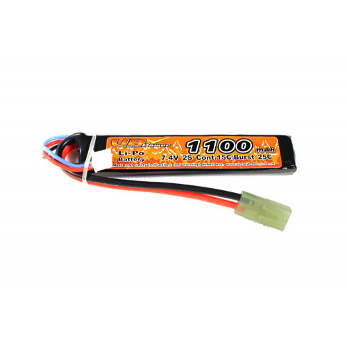 Аккумулятор Li-po 1100H15C mAh 7.4V 11,5*21*103мм