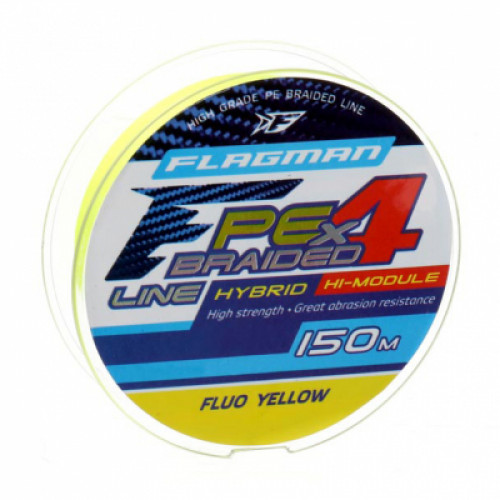 Леска плетеная FLAGMAN PE Hybrid F4 150м Fluo Yellow